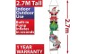 270cm High Outdoor AirpoweredSanta on Ladder with Giftbags and Snowboys