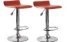 Red PVC Leather Height Adjustable Bar Stools x 2