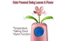 Digital Talking Alarm Clock with Temperature and Solar Powered Swinging Flower & Leaves - Pink
